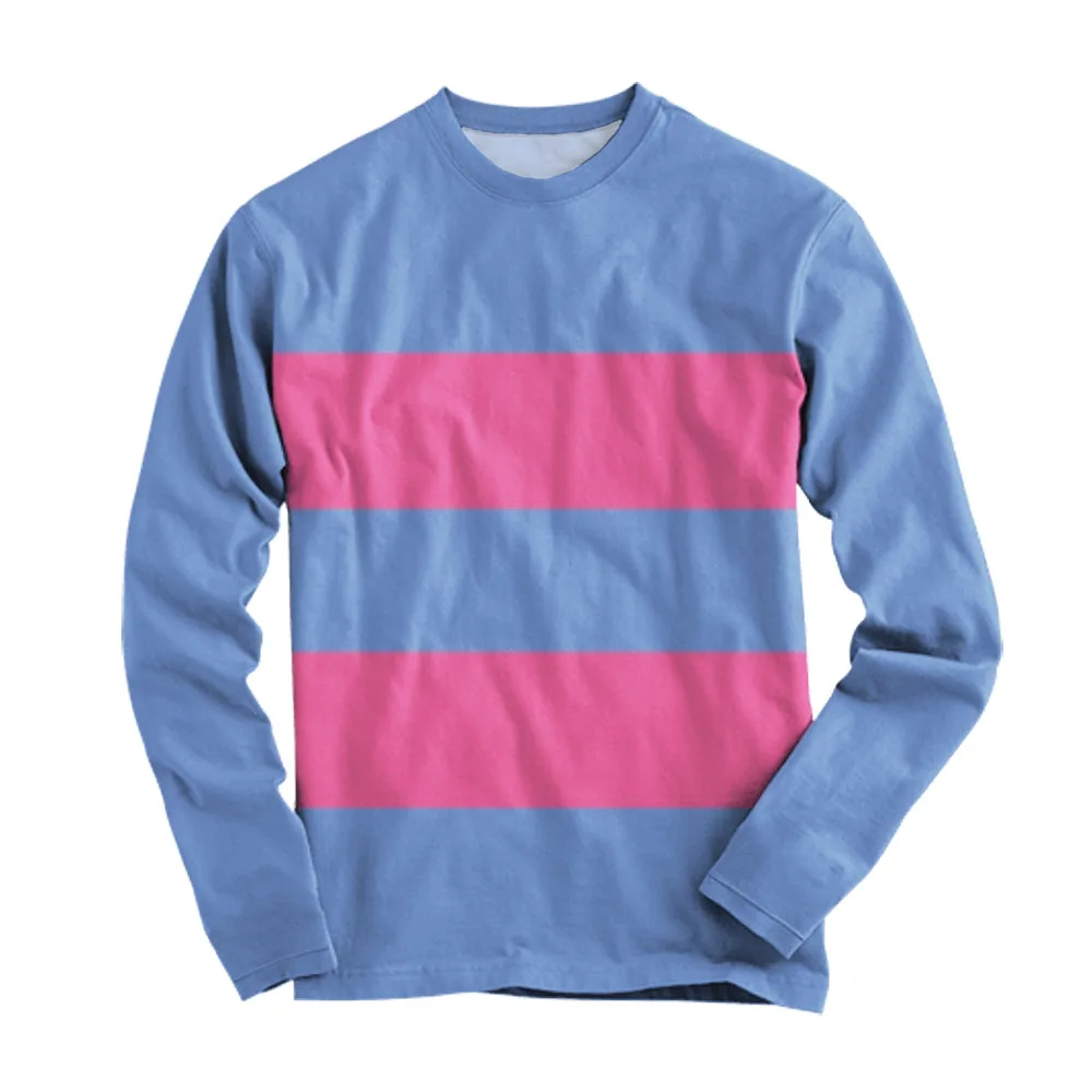 Frisk Undertale Deltarune Cosplay Langarm-T-Shirts für Männer und Frauen, Unisex, Streetwear, Rundhals, Mesh-Sport-T-Shirt, T-Shirts mit Vollprint – Detail 2