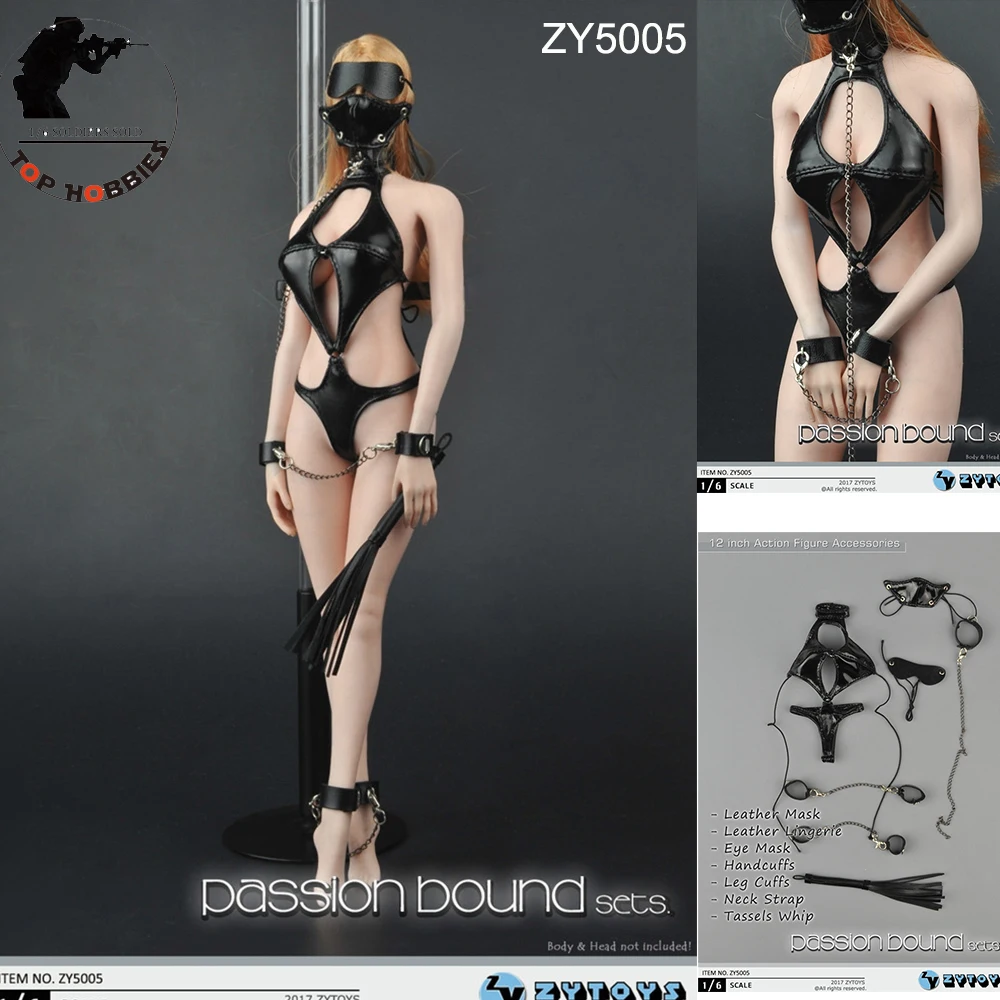 

ZYTOYS ZY5005 1/6 Scale Doll BJD OBJ Erotic Bondage Leather Lingerie Female Soldier Doll Clothes Elastic Tight Leather Underwear