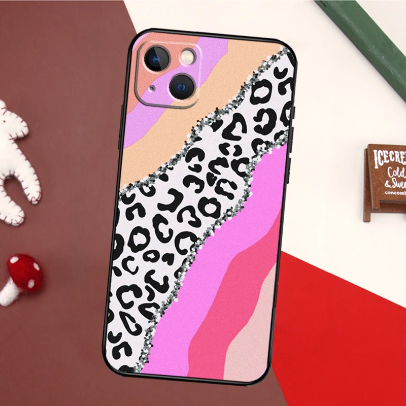 Patchwork Cheetah Cow Print Phone Case For iPhone 16 15 14 13 12 Mini 11 Pro Max X XR XS Plus Bumper Back Cover