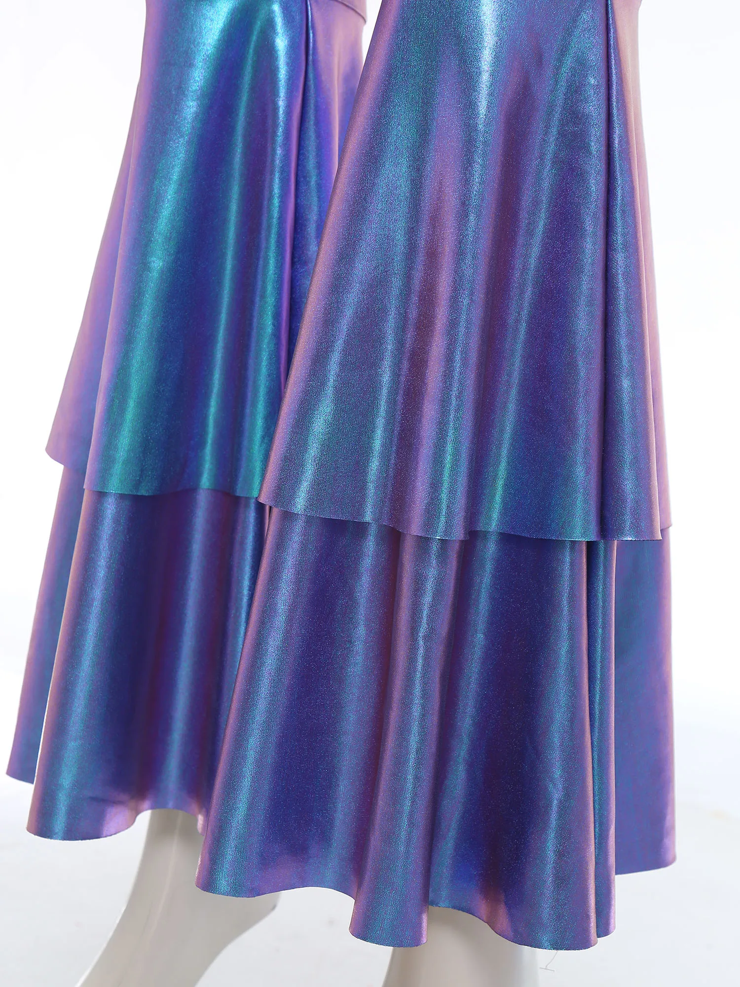

80s Disco Jazz Ballroom Hippie Dance Costumes Women Shiny Slim Fit Dance Jumpsuit for Party Club Raves Dance Performance Uniform