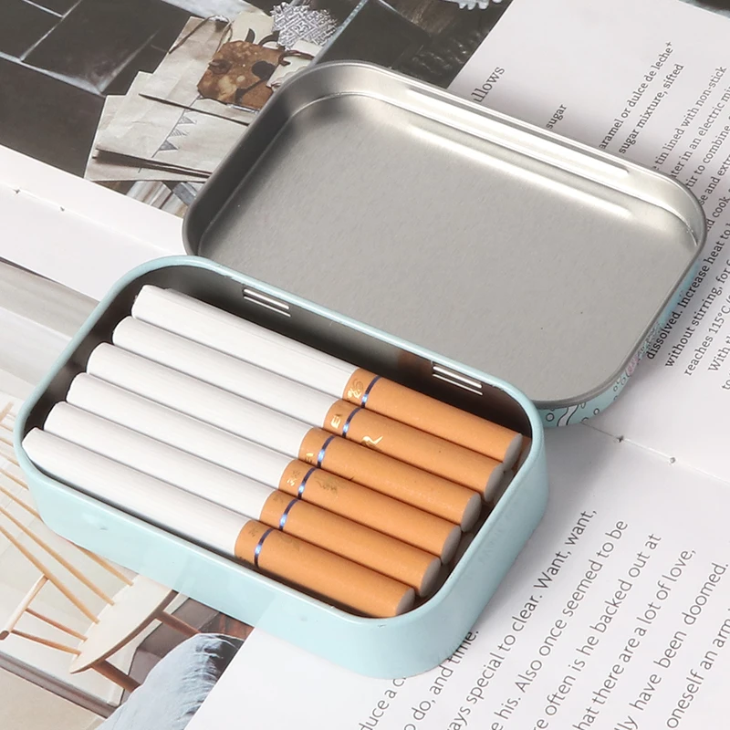 Cigarette Case Box Tobacco Storage Humidor Rolling Paper Box Jewelry Candy Coin Key Organizer Metal Tin Flip Gifts Sealed