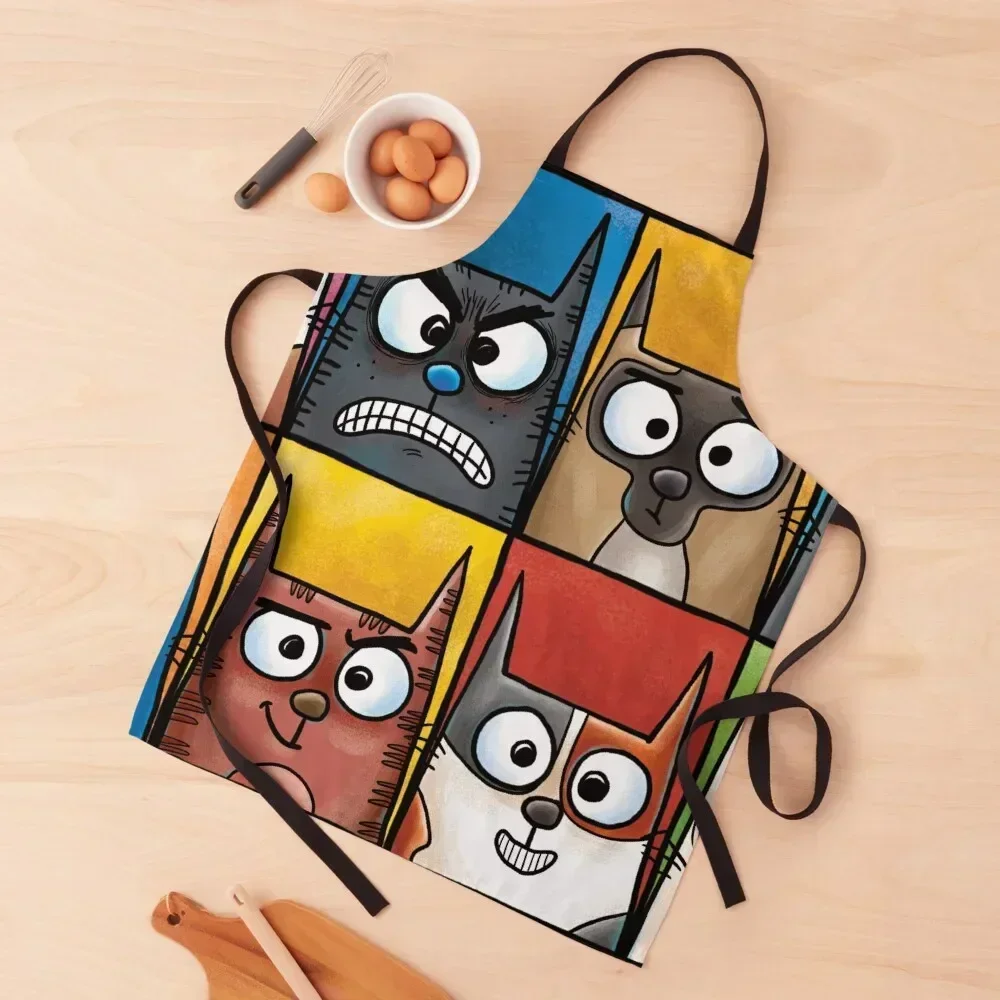 

Cat Moods Apron For Kitchen Hairdresser Kitchen Novel Kitchen Accessories Apras Man Apron