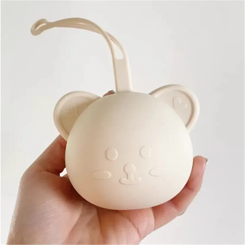 1 Piece Korean Fashion Paicifier Case for Strollers Lovely Cartoon Bear Mommy Bag Nipple Storage Box Silicone Pacifier Storage