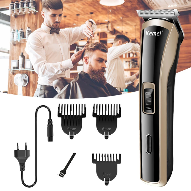 Kemei elétrica sem fio máquina de cortar cabelo recarregável aparador de cabelo do bebê ferramenta estilo dos homens originais grooming máquina de corte KM-418