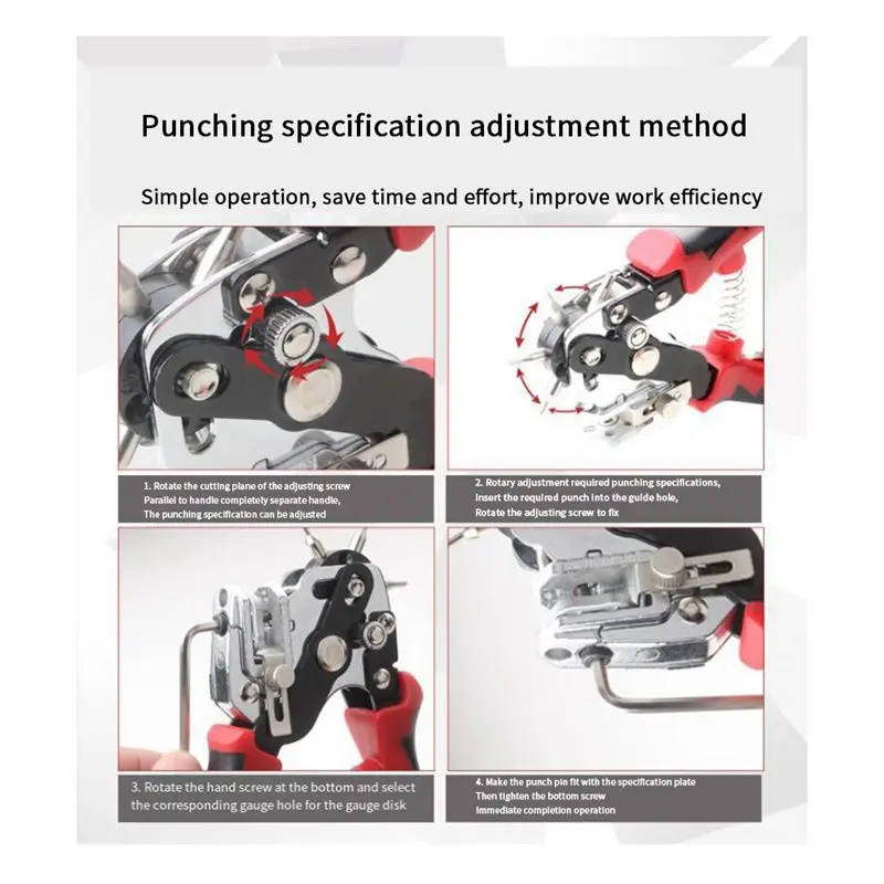 

AA83 дырокол плоскогубцы дырокол DIY инструмент ремешок для часов бытовой штамповка кожаный ремень для отверстий 2,0-5,0 мм