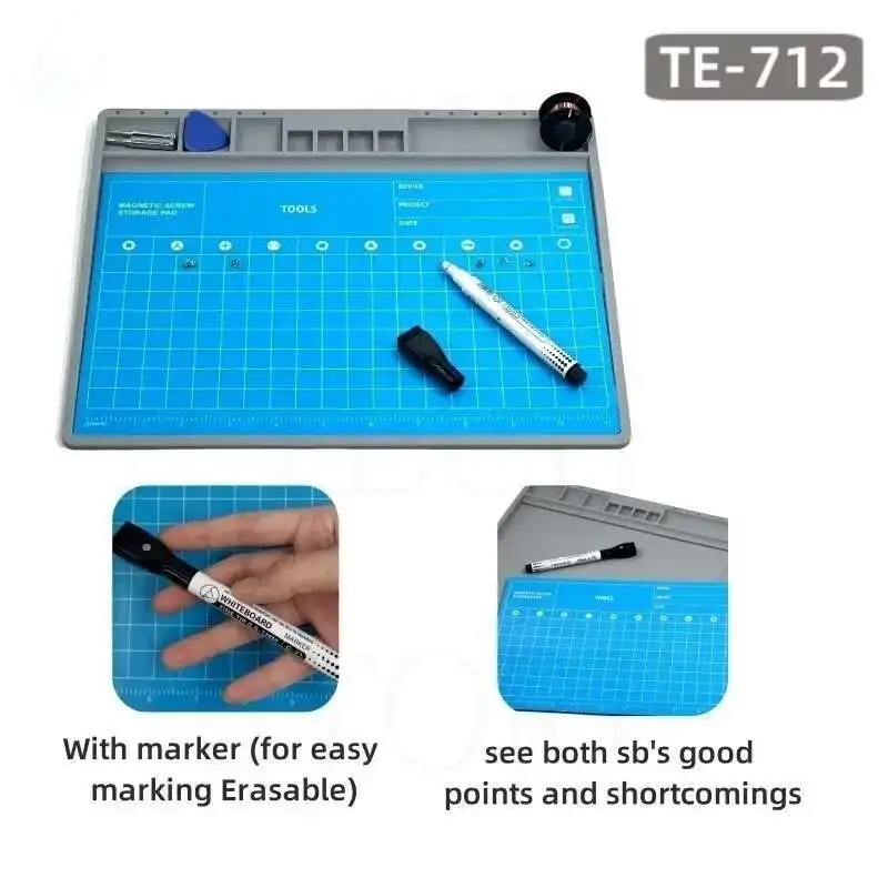 TE-712 Film Khusus Ponsel Bantalan Silikon Anti Selip Profesional Tikar Fleksibilitas Yang Baik untuk Perbaikan Jam Tangan Kamera Ponsel
