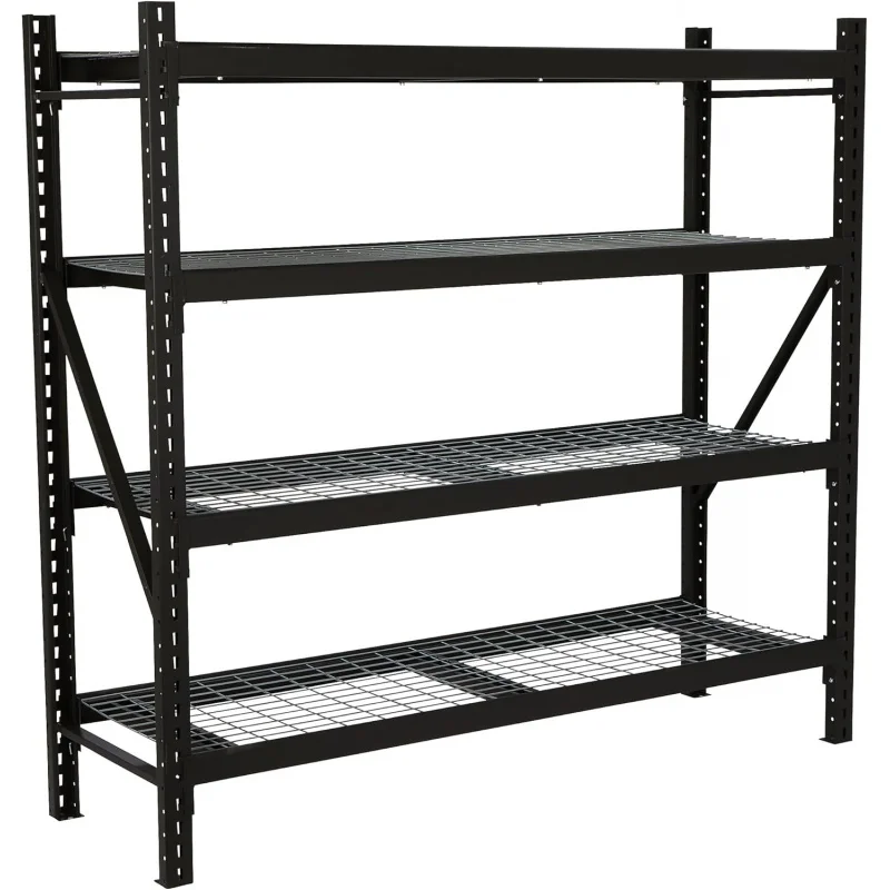 

2026 New：4-Tier Industrial Steel Shelving Unit, 8,000-Pound Load Capacity, Garage Storage Rack, 77 x 24 D x 72 H