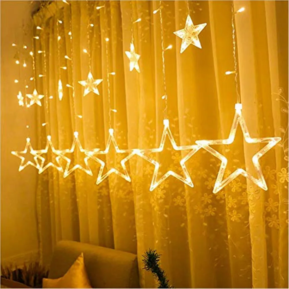 Star Christmas Decoration Led String Light 8 Model Holiday Party Connectable Wave Fairy Light Flash Curtain Light