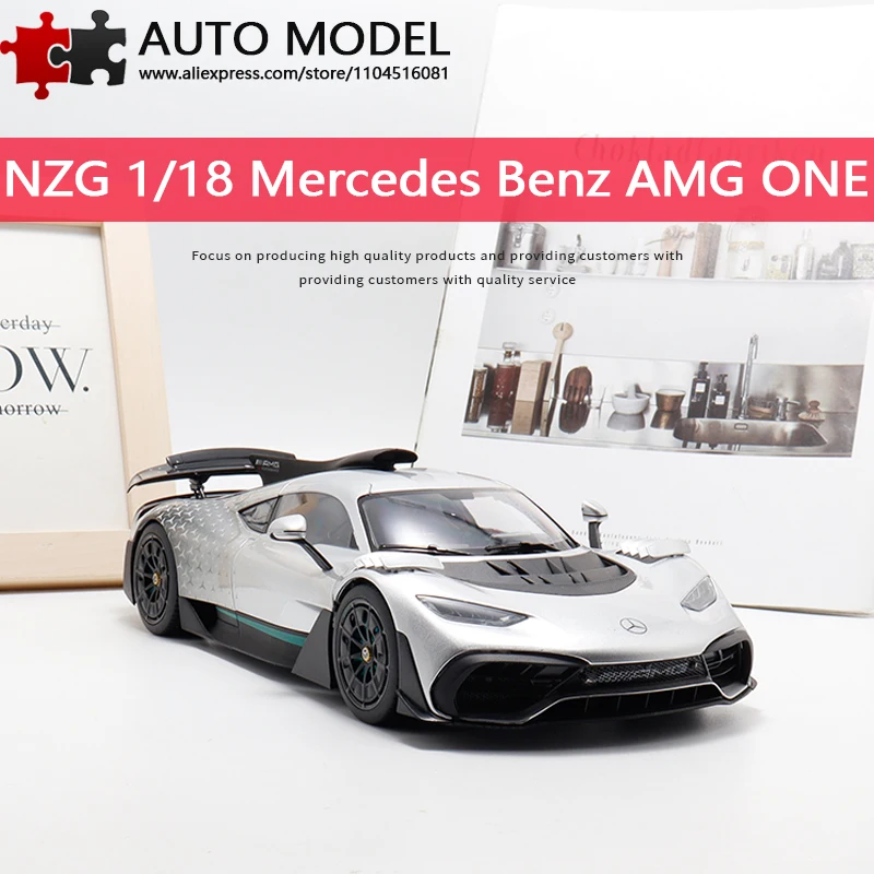 

Mercedes-Benz Amg One Openable Alloy Car Model Concept Sports Car Starlight Silver Nzg 1:18 Die-Cast Metal Scale Static Model Collectible Adult Toy with Removable Hood