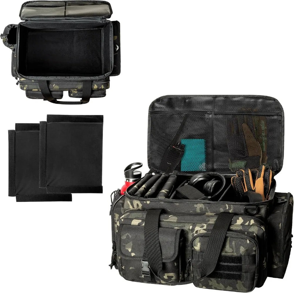 Tactical Pistol Range Bag with 4 Pistol Cases, Padded Gun Duffle with 16 Magazine Slots and Extra Pockets for Ammo and Essentials view 2