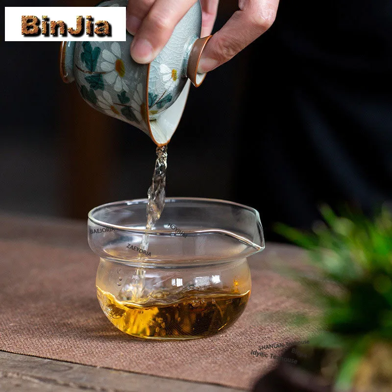BAEJORIA 160ml Glass Tea Pitcher Tea Divider Tea-separating Cha Hai Dispenser Household Justice Cup Coffee Fair Mug Teaware