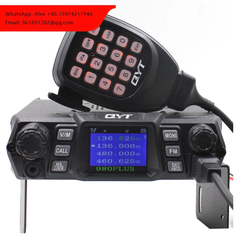 QYT KT-980 Plus Vehicle Mount Radio VHF 136-174mhz UHF 400-520mhz 75W Dual Band Base Car Truck Mobile Radio Amateur KT980 Plus