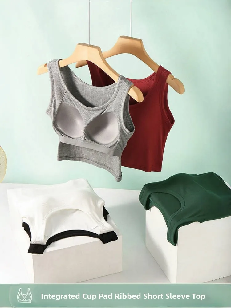 Gilet de sport de Yoga intercalé pour femmes, sous-vêtements fins Tead ort Sve Bral, débardeur avec coussinet de poitrine, respirant, course à pied