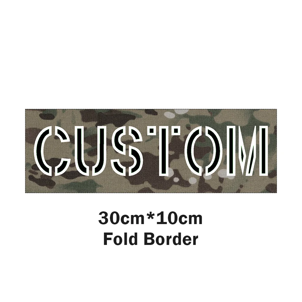 Custom Laser Cut Patch Name Tapes, Fold Border, Two Color Letters, IR IFF, Infrared Reflection, Reflective Material, Luminous image 3