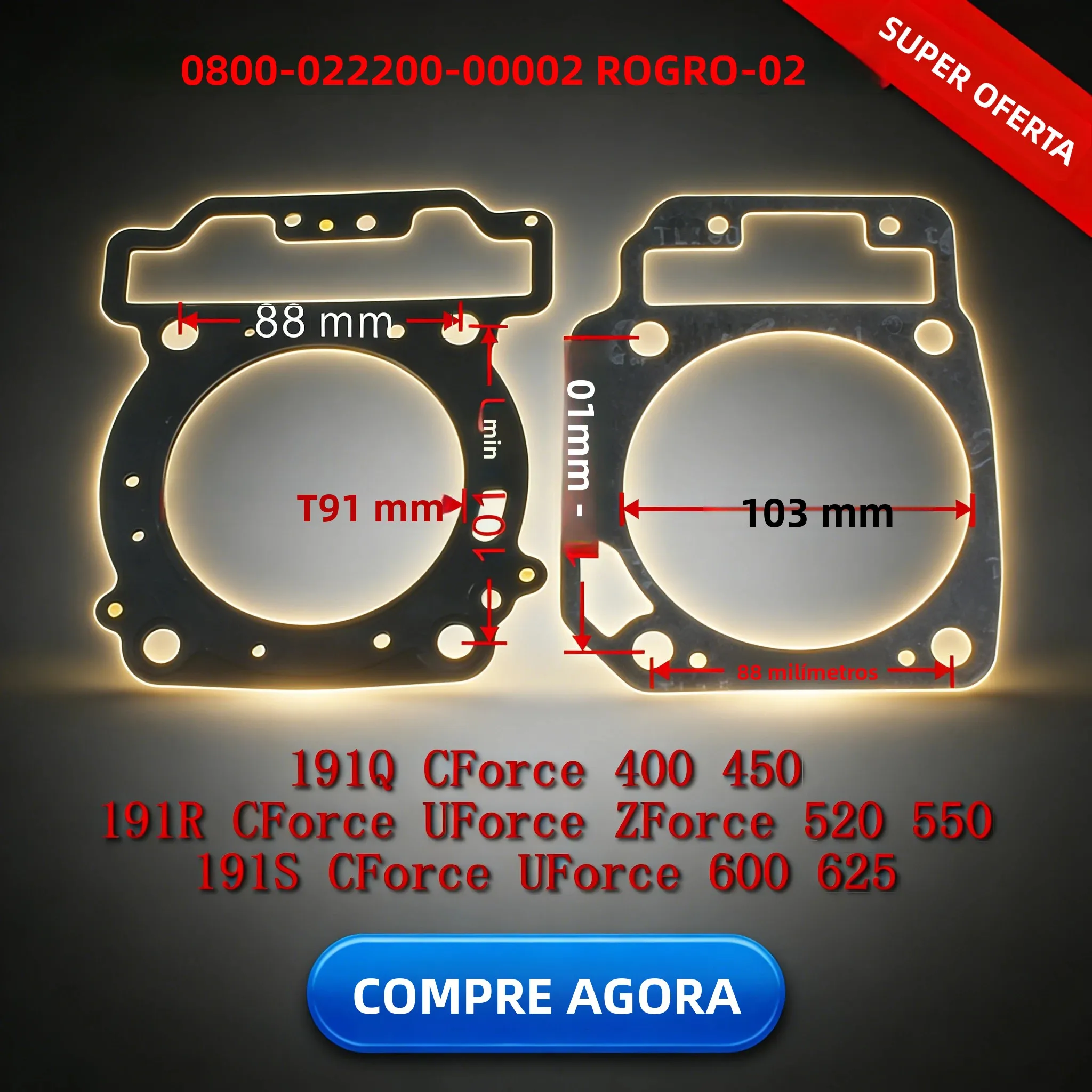 Junta do Cilindro 0GR0-6070A para CF Moto ATV UTV 400 500 600 UForce ZForce 450L 520L 600 625 Z5-EX Peças de Motor Duráveis