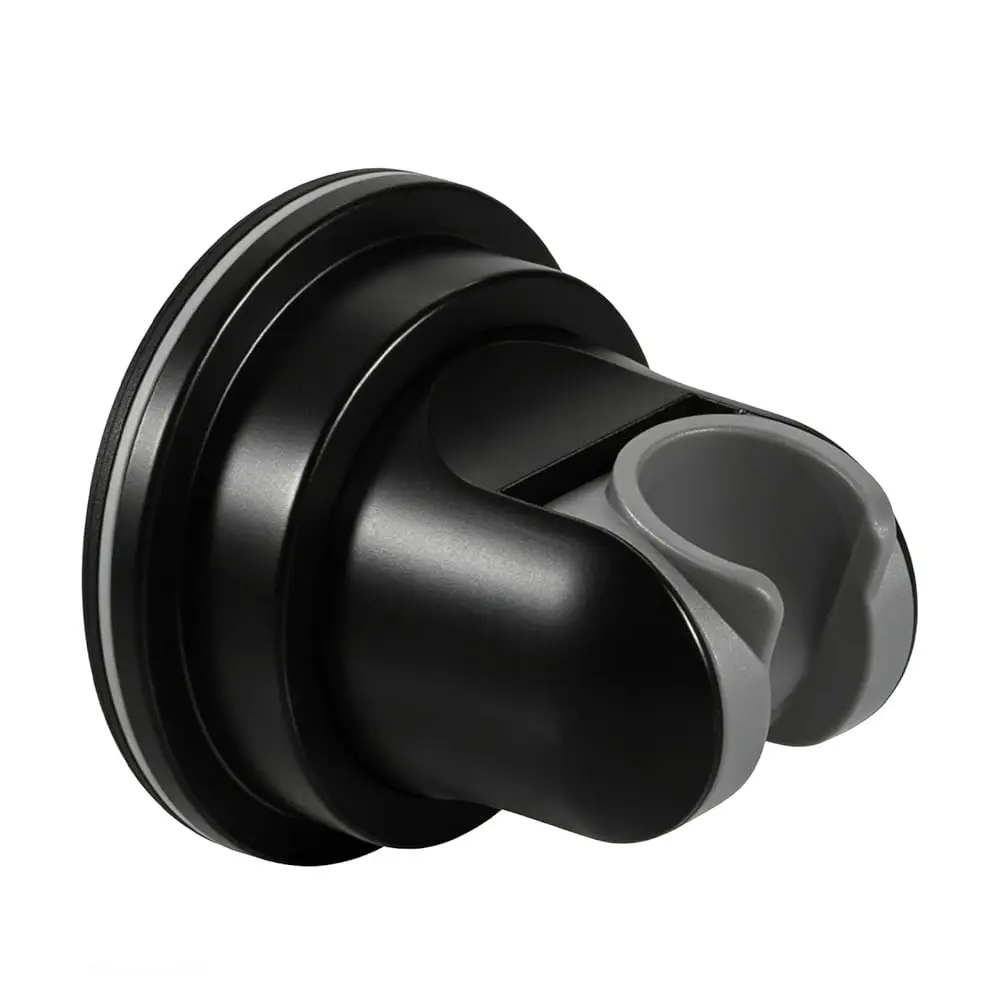 

Hand held Showerhead Holder Wall Mounted with Suction Cup - Reusable- Wide Anlge Adustable Shower Hose Holder (Matte Black)