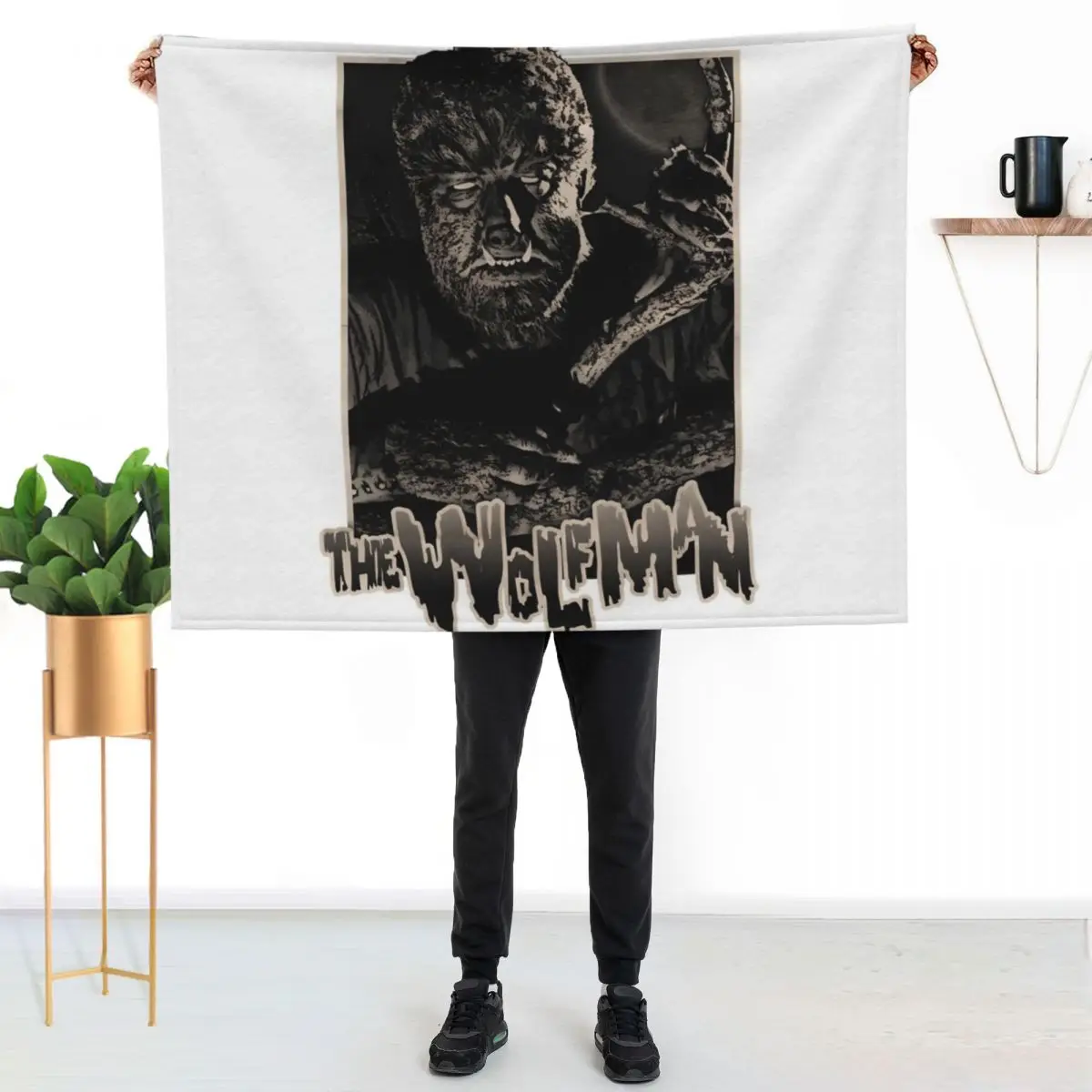 

The Wolfman, wolfman, wolf man, werewolf Throw Blanket Cozy Warm Blanket for Bed Room Decor