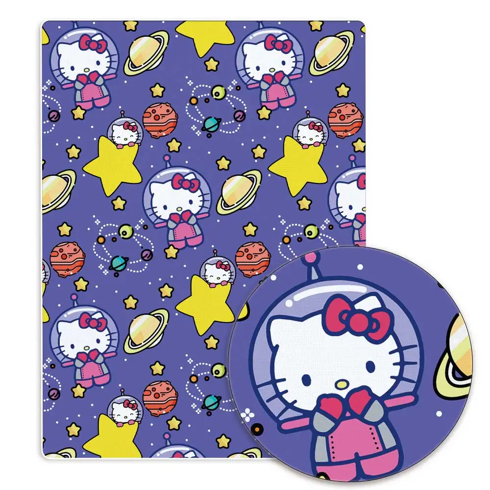 Hello Kitty 140x50CM tkanina bawełniana z motywem kreskówkowym patchworkowa tkanina dziecięca do szycia sukienka dla lalek zasłona poliestrowa tkanina bawełniana