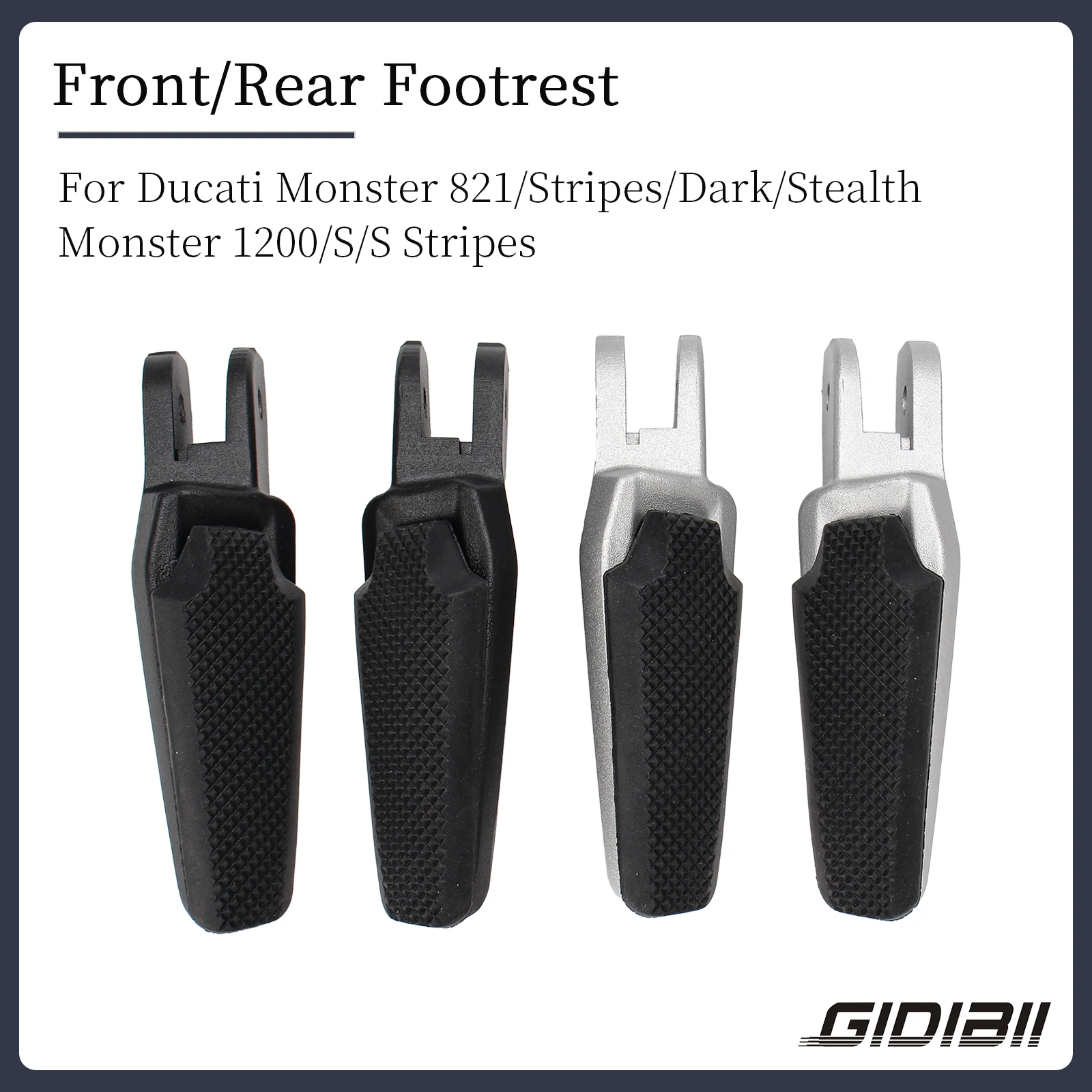 

Front/Rear Footrest For Ducati Monster 937cc/SP/Plus 821/cc/Stripes/Stealth/Dark 1200/cc/S/Stripes Foot Rest Pegs Motorcycle