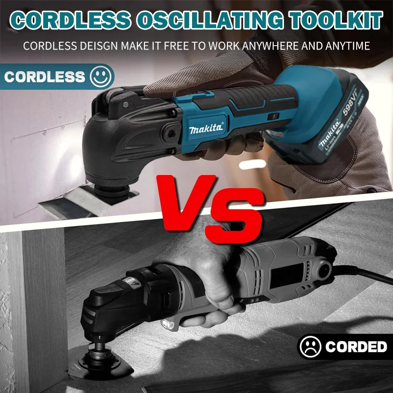 ماكيتا أداة تتأرجح سريعة الإصدار بدون فرش أداة متعددة الوظائف أداة تجديد كهربائية متوافقة مع بطارية ماكيتا