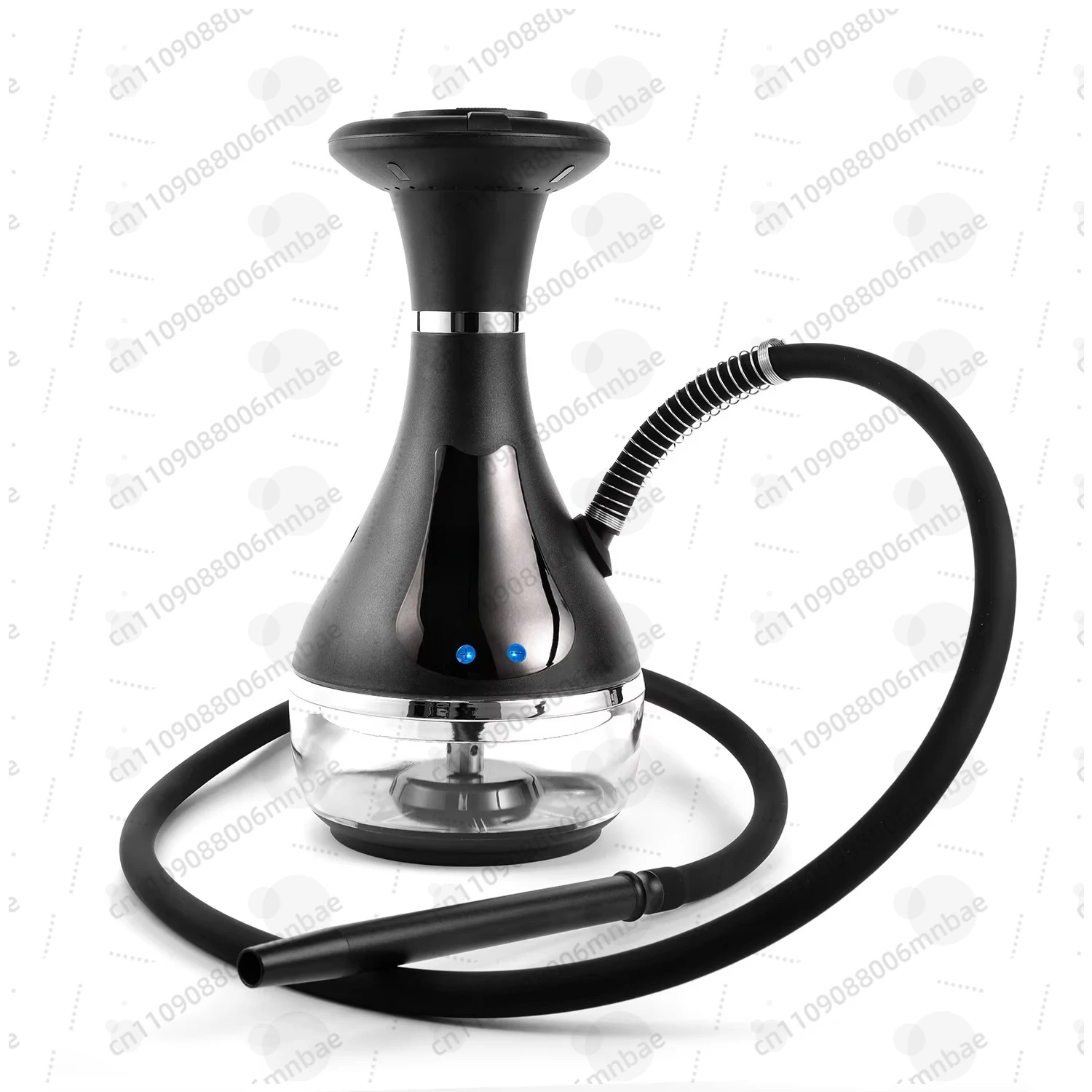 

Портативный электрический LED-кальян с дорожным чехлом, премиальный перезаряжаемый современный черный кальян для дома и улицы