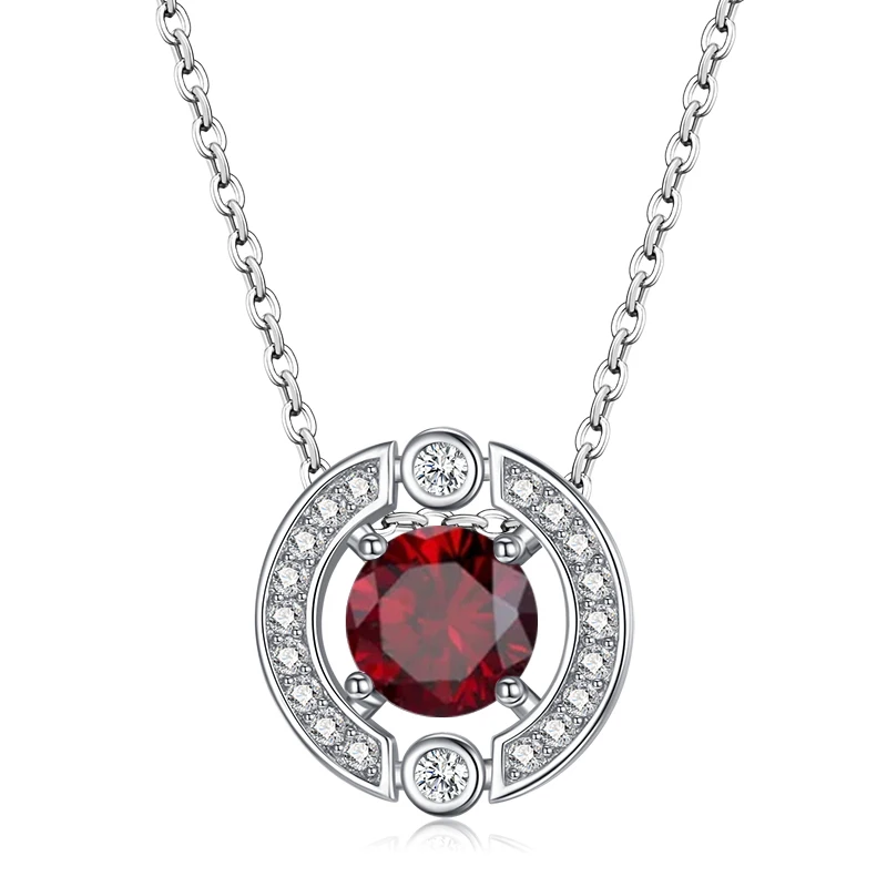 KALETINE Classic 925 Sterling Silver Necklace Women Designer Luxury Jewelry Bride Statement 12 Birthstone Necklace image 2