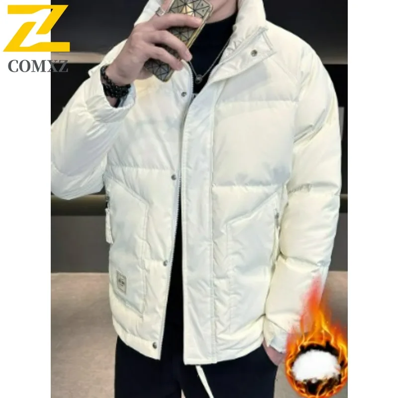 

COMXZ Luxury Mens Down Jacket Hiking Travel Cold Resistant Parka Fashion Street Style Lightweight Winter New Padded Coat