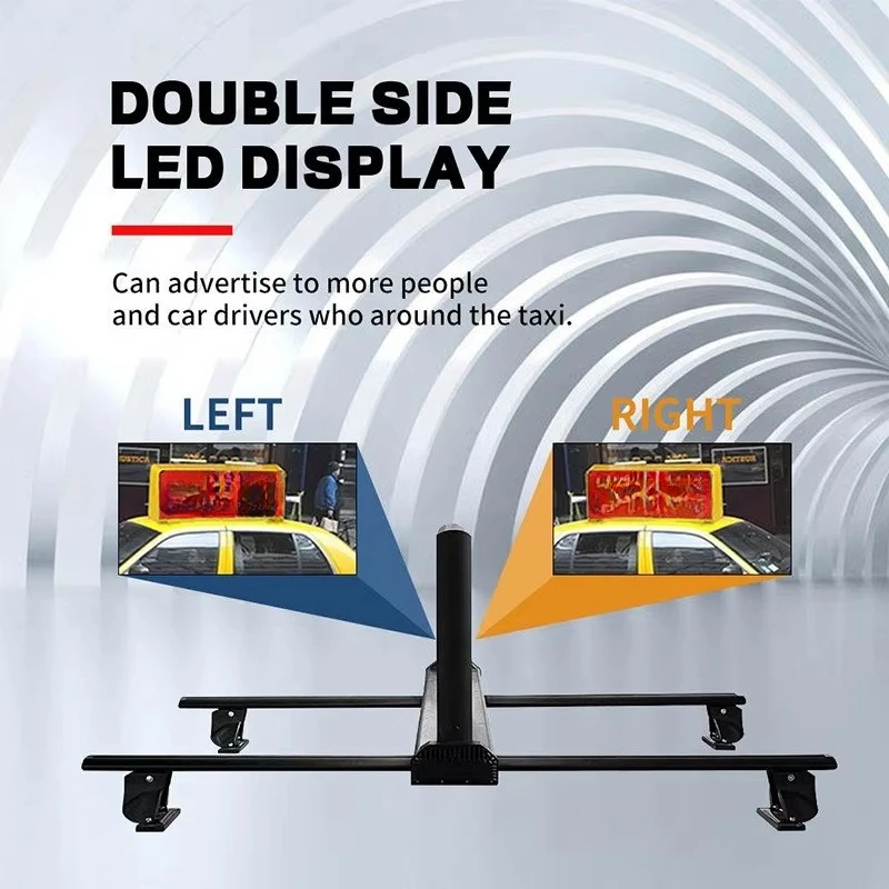 High-quality P2.5 taxi roof LED display, full-color LED double-sided IP65 roof LED billboard
