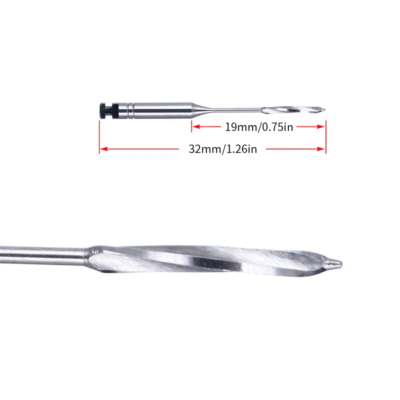 6Pcs/Box Laboratory Stainless Steel Reamer Set 2.35mm Latch Shank Precision Rotary Bits Gates Peeso Model 28/32mm #1-6