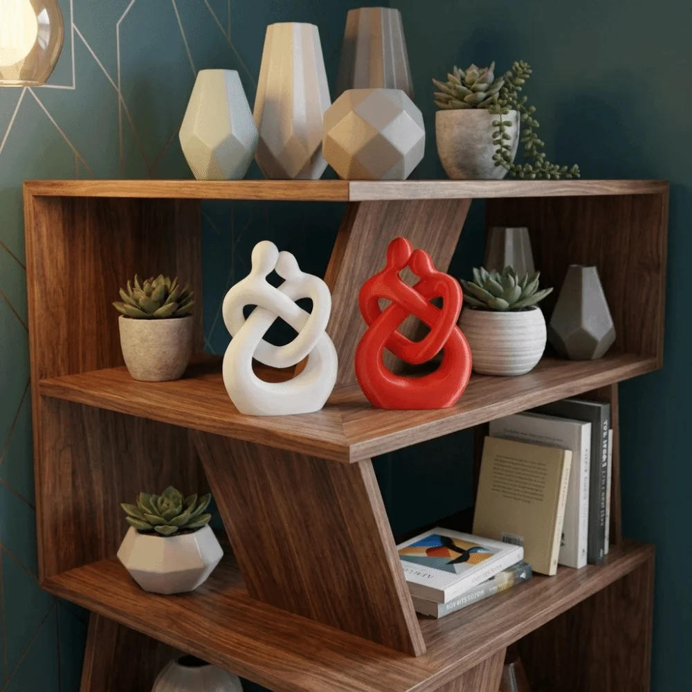 Abstract Design Hugging Statue Plastic Romantic 3D Printed Figure Creative Couple Embracing Sculpture Art Display