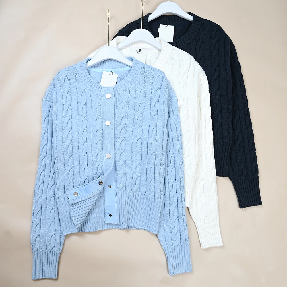 

New Women's Cotton Yarn Knitted Long Sve round Ne Open Cardigan Sweater Outerwear Casual Sle Loose Fit Online Exclusive