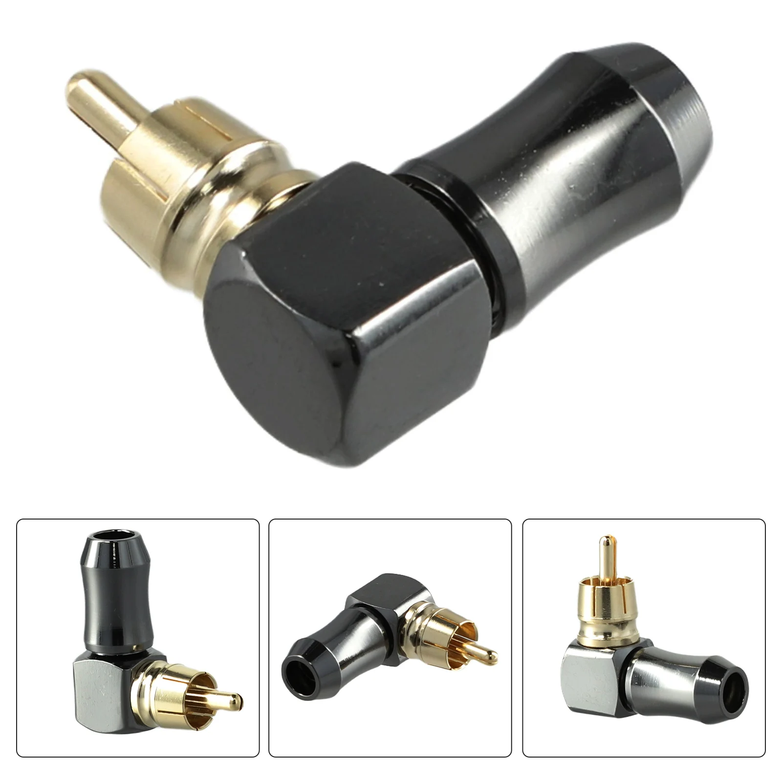 For RCA Right Angle Male Plug Audio Video Connector Soldering Adapter 90 Degree Elbow Audio Adapter For Home Audio Speakers