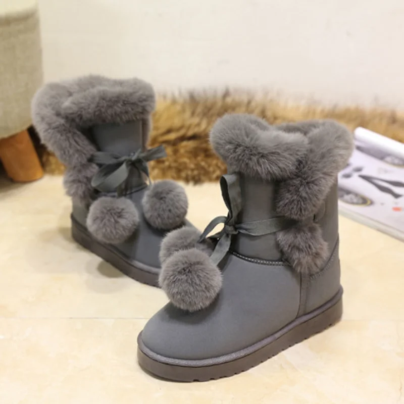 2023 New Women Fur Fleece Lined Thermal Flat Snow Shoes Comfortable Lightweight Winter Keep Warm Boat Shoes Loafers Shoes