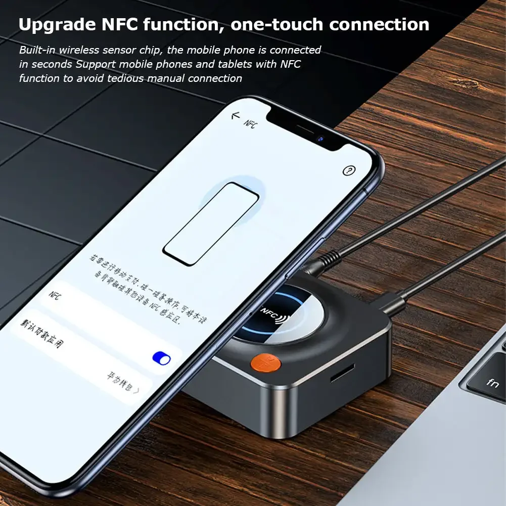 Car Bluetooth 5.1 NFC Receiver 3.5mm AUX NFC RCA Stereo Receiver Bluetooth HIFI Music Adapter Lossless Audio Wireless Adapter