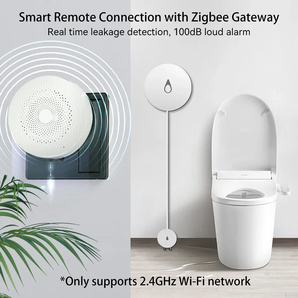 Meian-漏水検知器キット、wifi、キッチン、バスルーム、zigbeeハブ、100db、3パック用のワイヤレスセンサー