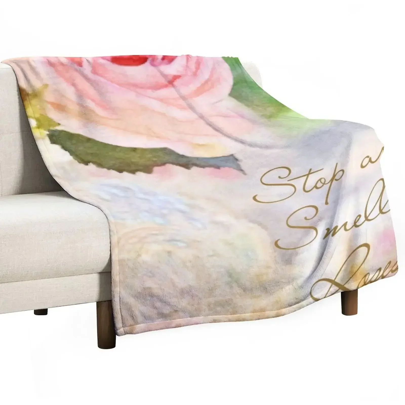 

Stop and Smell the Roses Throw Blanket Quilt sofa bed Polar Bed linens Blankets