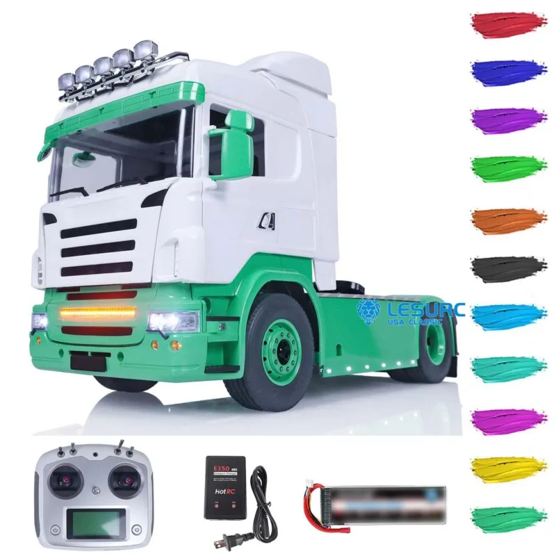 

LESU 1/14 4X4 RC Трактор Грузовик Металлическое шасси Радиоуправление Автомобиль Верхний ряд Боковые габаритные огни Окрашенные готовые электрические модели автомобилей