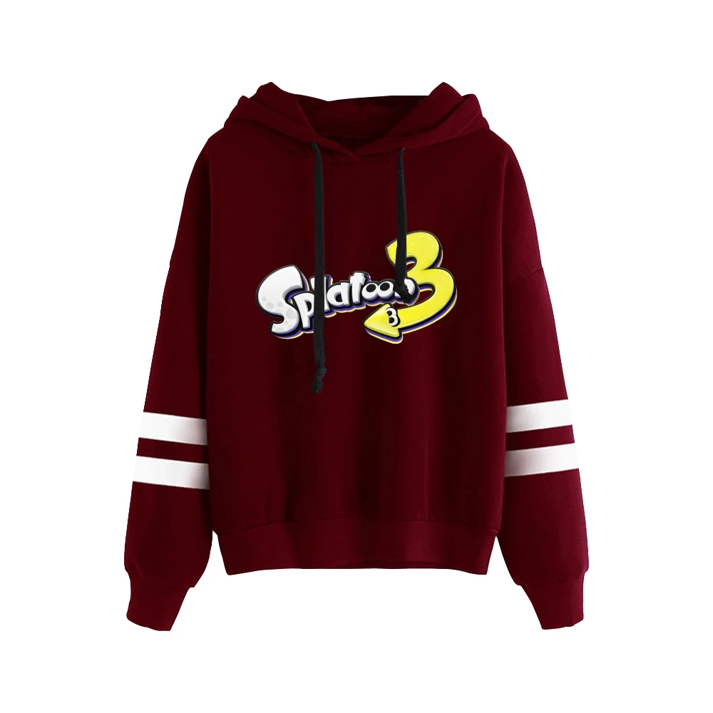 Splatoon 3 Game Unisex Pocketless Parallelle Staven Mouw Sweatshirts Vrouwen Heren Hoodie Harajuku Streetwear Mode Kleding