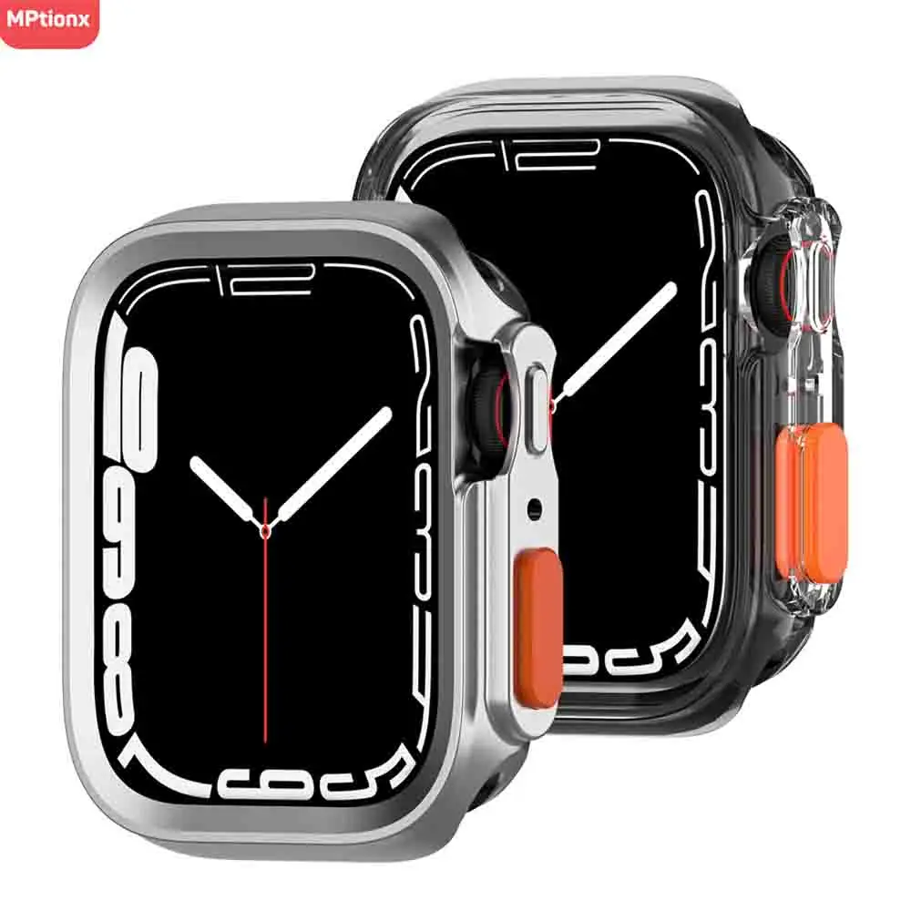 Hülle für Apple Watch 9 8 7 45 mm 41 mm 44 mm 40 mm, weiches TPU, stoßfest, schützende Vollstoßstangenabdeckung für iWatch Serie 6 5 4 SE