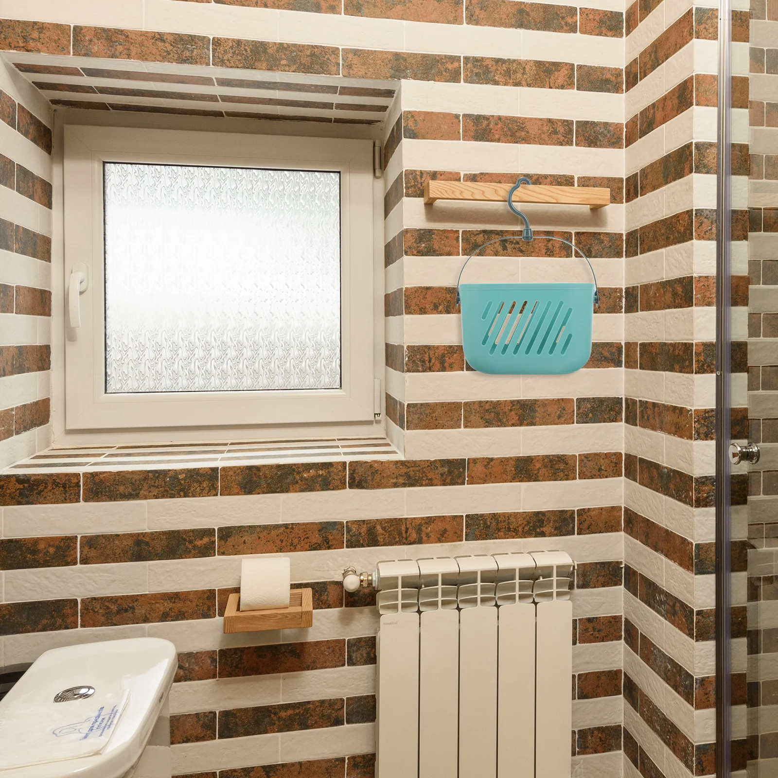 

Hanging Bathroom Shower Basket Plastic Organizer Storage Hook for Toiletries Cleaning Supplies Hanging Shower