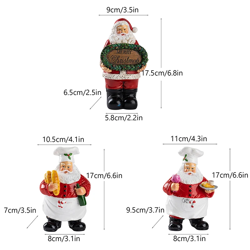 Resin Christmas Sculptures Home Decor Santa Claus Ornaments Statue Christmas Decorations Living Room Table Desktop Drop Shipping