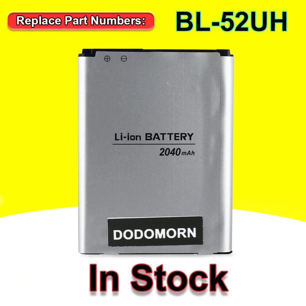 New 2100mAh BL-52UH Battery For LG Spirit H422 D280N D285 D320 D325 DUAL SIM H443 Escape 2 VS876 L65 L70 MS323 In Stock