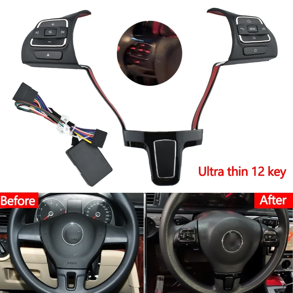 Car Steering Wheel Remote Wireless Control Button For VW Passat Tiguan Magotan Multi-function Controller Switch Hubs Universal