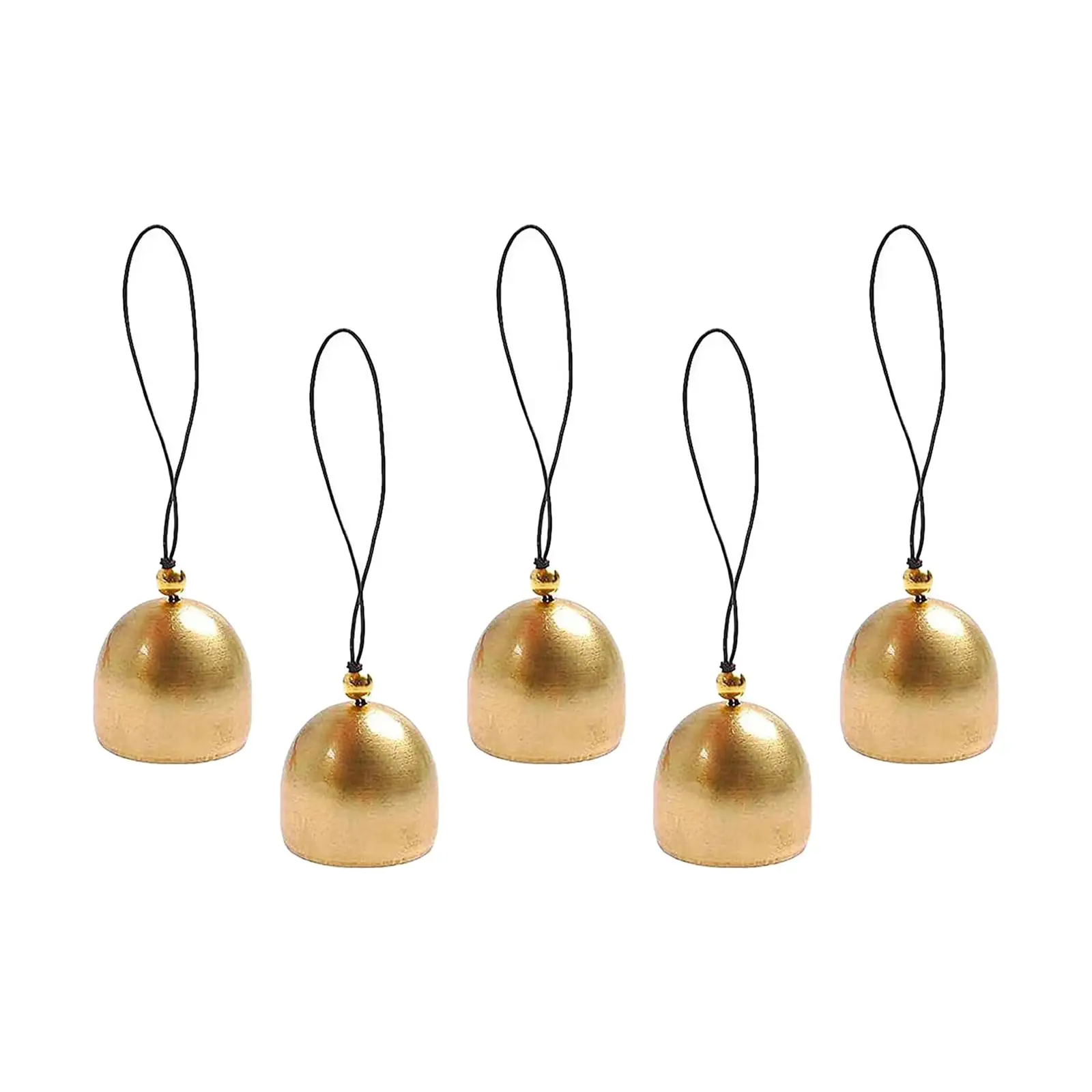 5x Mini Bell Doorbell Brass Pendant Copper Bell Brass Bells Craft Bells for DIY Crafting Home Garden Front Door Wedding Party