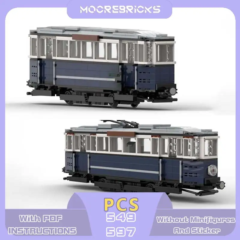 

Модель серии поезда TramWagon, старый стиль, автомобиль MOC, строительные блоки, технология, кирпичи, коллекция игрушек для взрослых, рождественские подарки