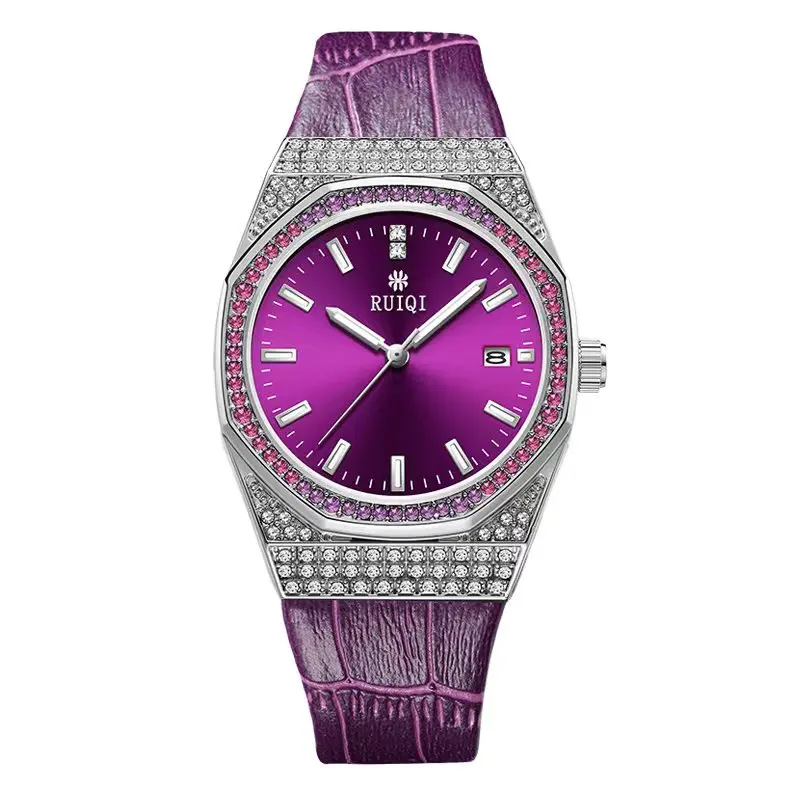 New Style Violet High-End Ladies Wrist Watch Luxury Diamond Waterproof Luminous Women\'s Watch