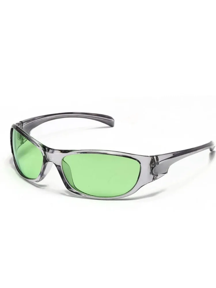 AliExpress VYOPBC New Silver Y2K Sunglasses Outdoor Cycling Sports Sun Glasses Women Vintage Shades Trendy Punk Goggle Eyewear Man Aesthetic