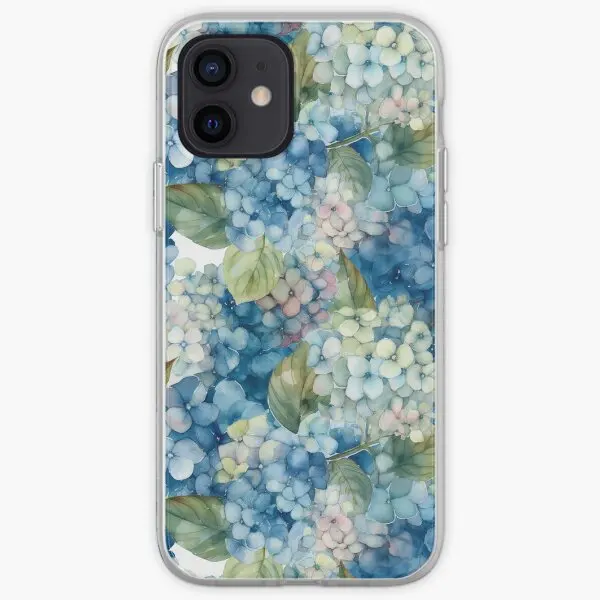 Watercolor Hydrangeas Iphone Tough Case  Phone Case Customizable for iPhone X XS XR Max 11 12 13 14 Pro Max Mini 6 6S 7 8 Plus