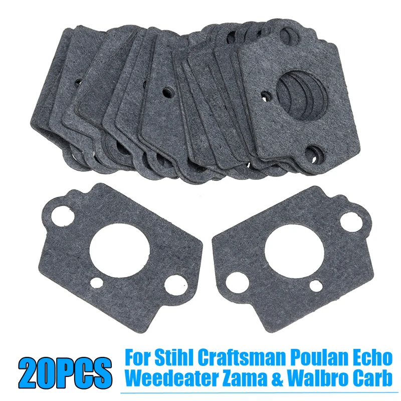 20pcs Carburetor Rebuild Gasket For Stihl Craftsman Poulan Zama Walbro Repair