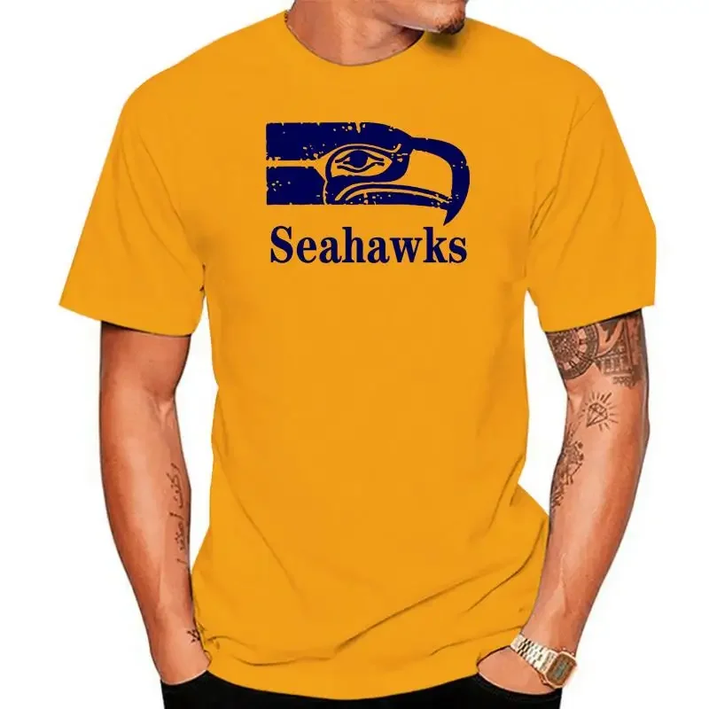 Seattle 2024, letnia koszulka myśliwska Vintage Seahawks Retro Seahawks Logo Tee odzież męska topy harajuku